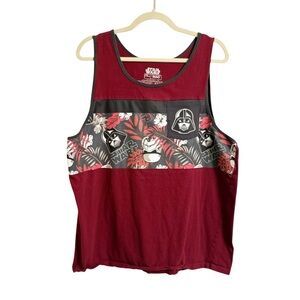 Disney Star Wars Lunch Box Storm Trooper Hawaiian Mens Tank Size XL Maroon